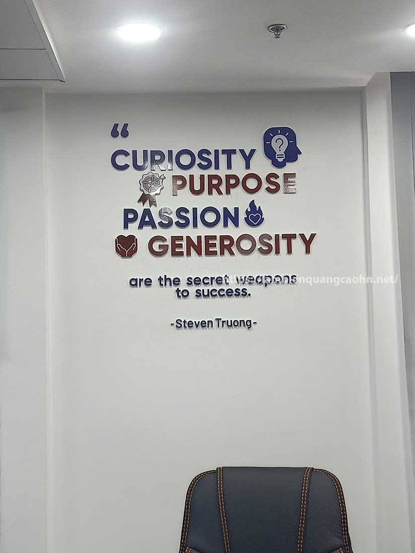 chữ nổi mica dán tường công ty