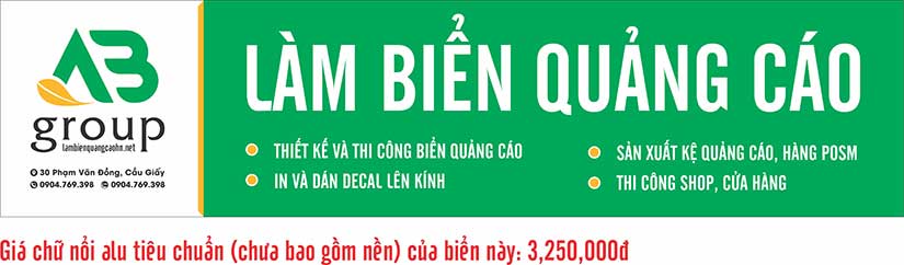 Giá biển alu chữ nổi