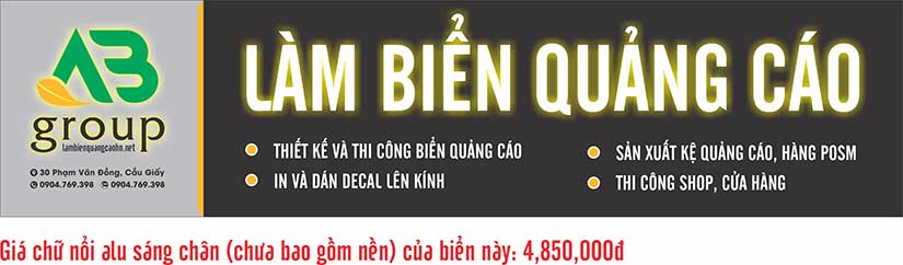 Giá biển alu chữ nổi