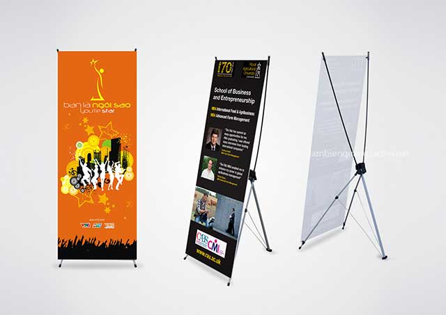 in standee, in giá chữ X, in giá cuốn, standee die cut, in decal PP, in giấy ảnh