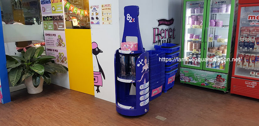 kệ gỗ trưng bày, side burn, kệ quảng cáo, kệ trưng bày, kệ trưng bày mini