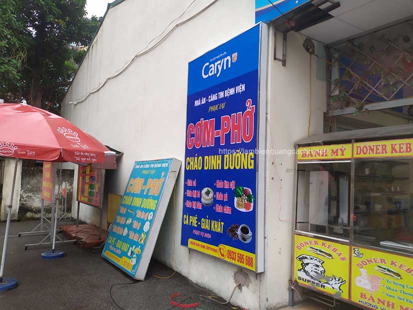 Biển bạt hộp đèn, biển hộp đèn, làm biển quảng cáo, biển alu chữ nổi, biển aluminium, biển bạt,