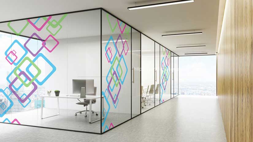 decal dán kính mờ hoa văn