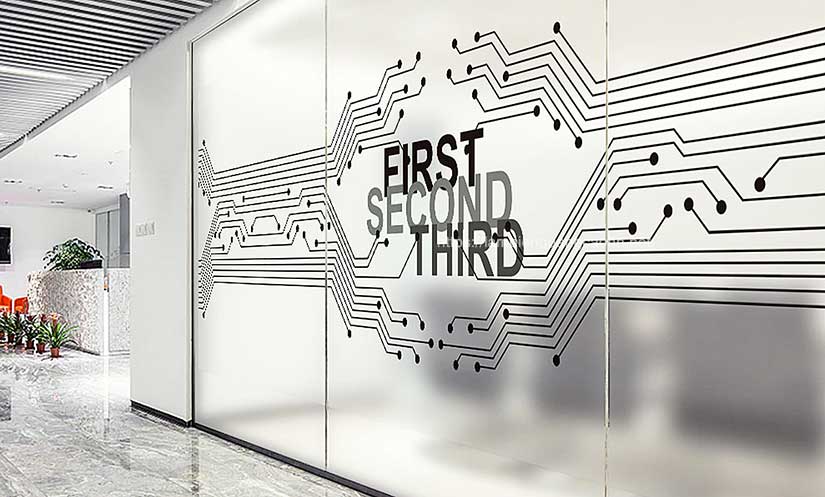 decal dán kính mờ hoa văn