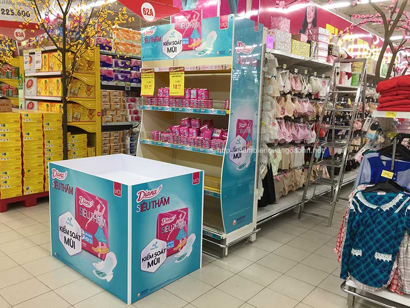 ốp đầu kệ siêu thị, đảo siêu thị, cổng chào, ốp cột siêu thị