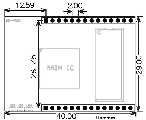 Module wifi serial HLK-RM04