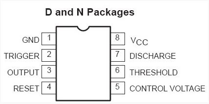 Sơ đồ chân IC NE555DR SOP8