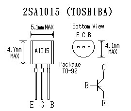 Thứ tự chân và kích thước transistor A1015 To92