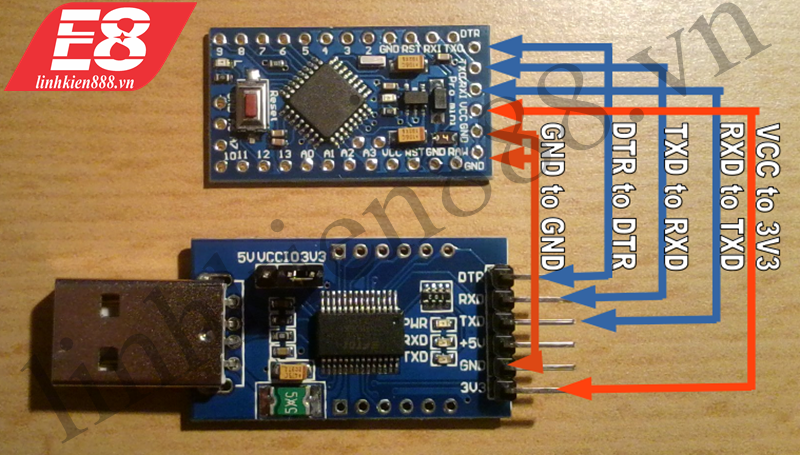 Arduino Pro Mini kết nối PL2303