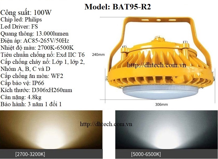 đèn led chống cháy nổ 100w
