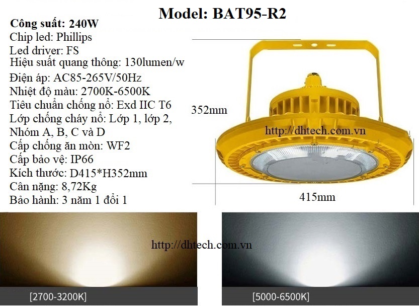 đèn led chống cháy nổ 240w