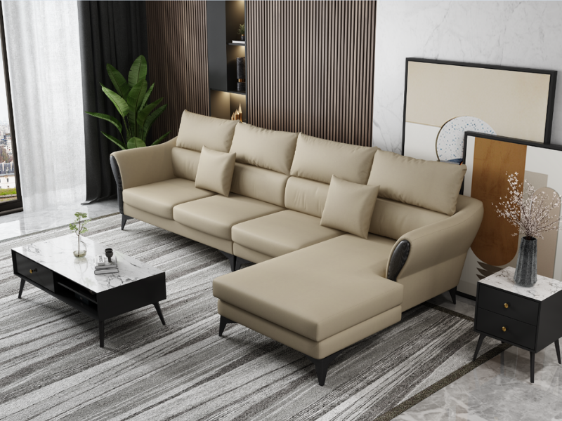 SOFA DA CHÂN KIM LOẠI 828