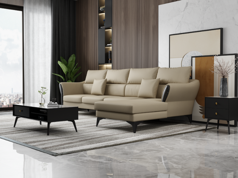 SOFA DA CHÂN KIM LOẠI 828