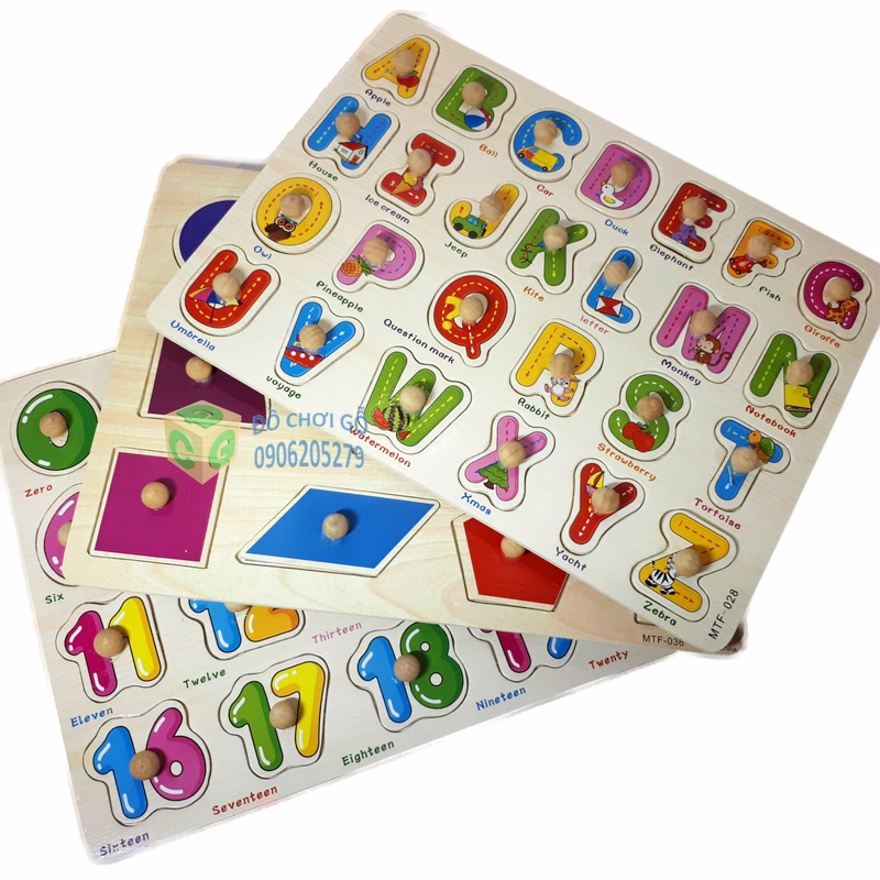Bảng ghép hình núm gỗ