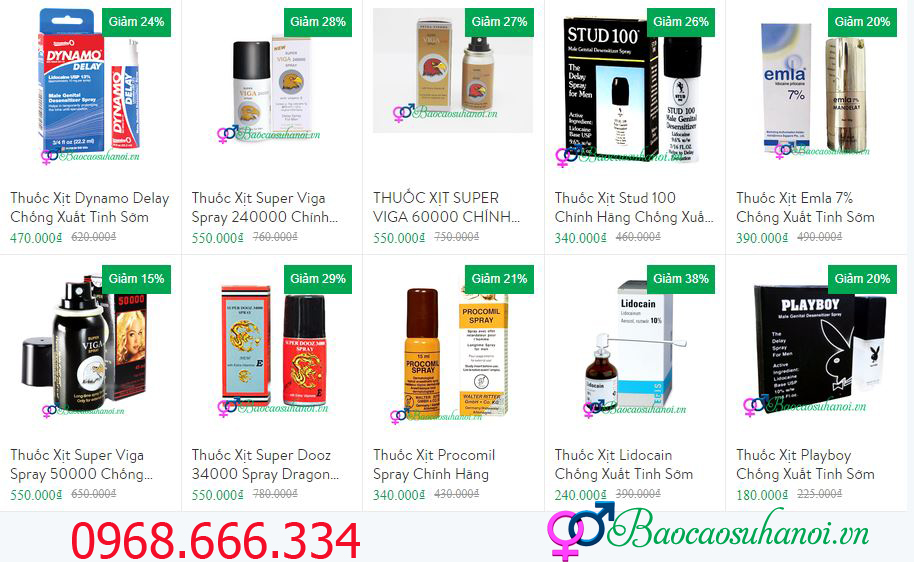 thuốc xịt chống xuất tinh sớm ở bắc giang