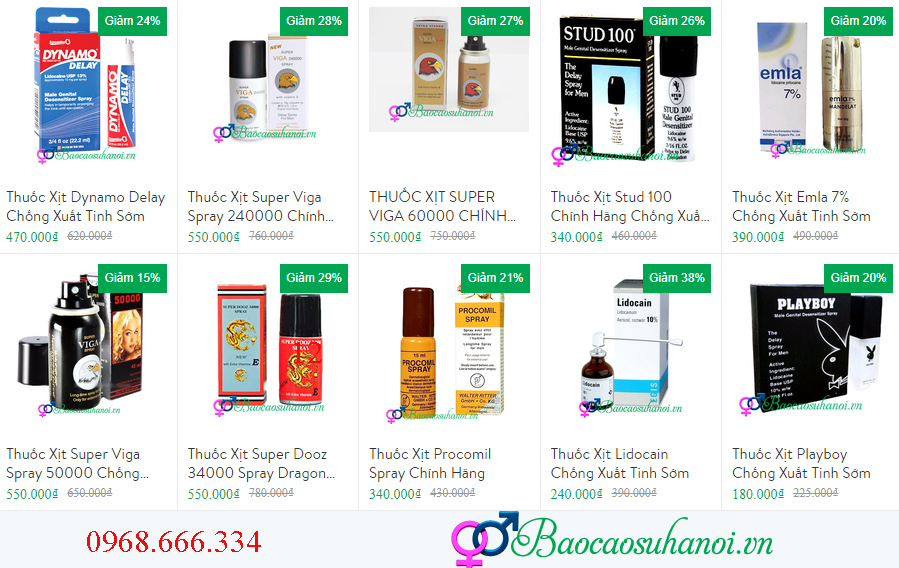 thuốc xịt chống xuất tinh sớm ở tương mai