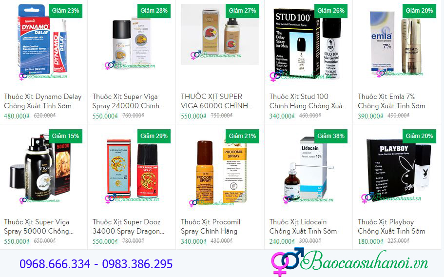 thuốc xịt chống xuất tinh sớm ở vinh
