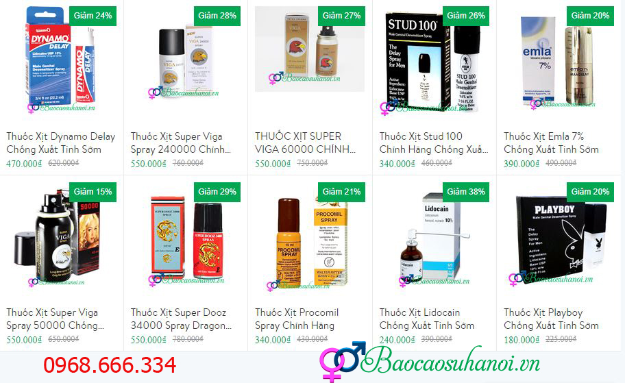 thuốc xịt chống xuất tinh sớm ở thái bình