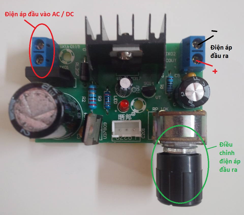 Module Nguồn LM317 1.25V-27V 1.5A