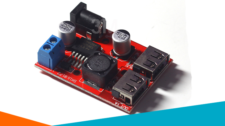 Mặt trên module buck 3a 2 đầu ra
