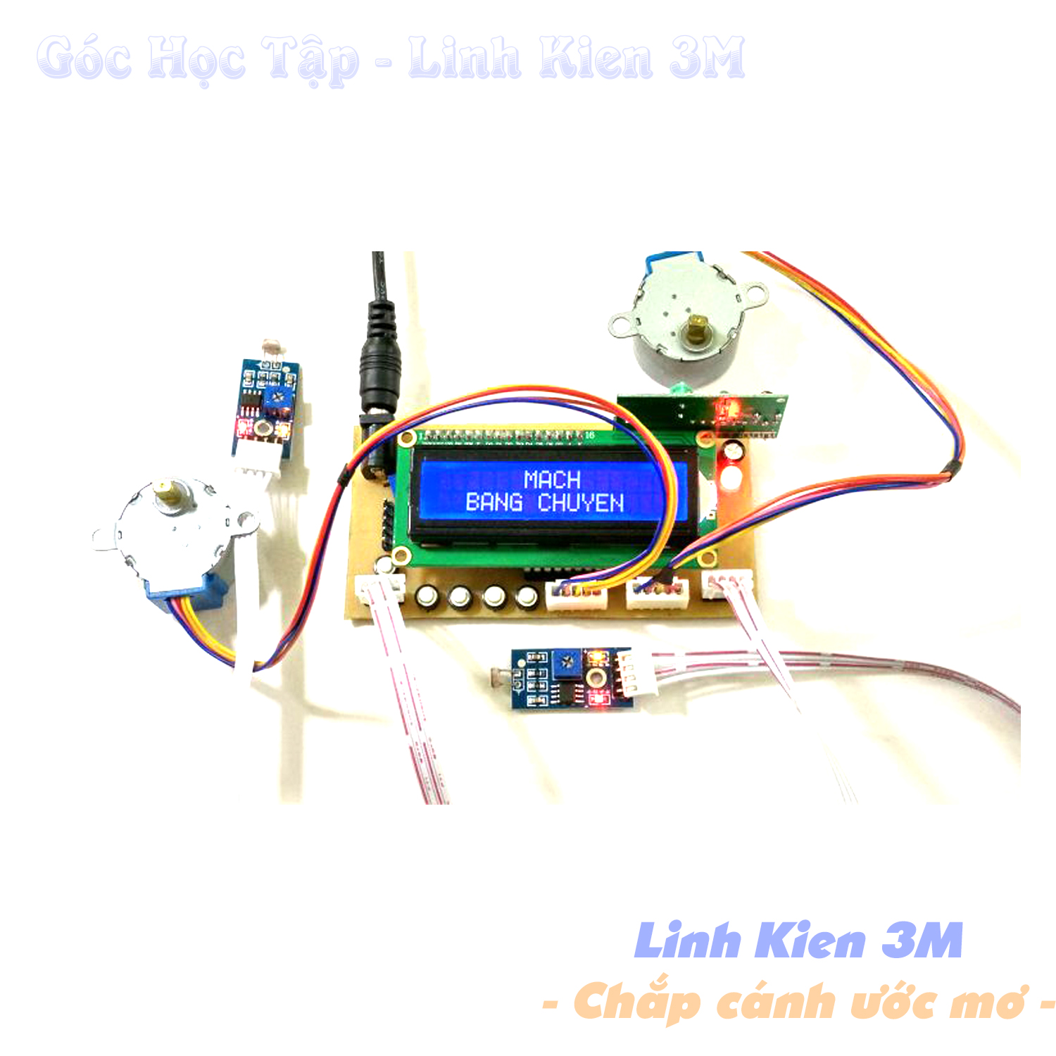 Băng truyền dùng động cơ Step + Pic 16F877A hiển thị LCD1602