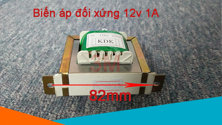Khoảng cách 2 lỗ của biến áp đối xứng 12V