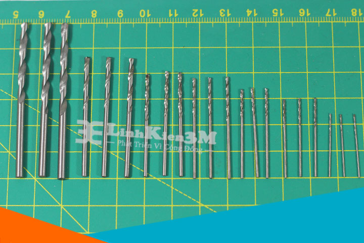 Bộ 21 Mũi Khoan 0.6-0.8-1.0-1.2-1.5-2.0-3.0 Mỗi Loại 03 Chiếc