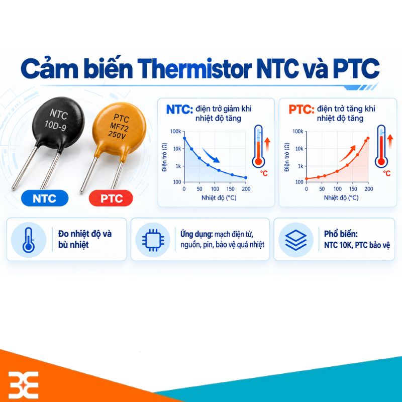Cảm biến Thermistor NTC và PTC