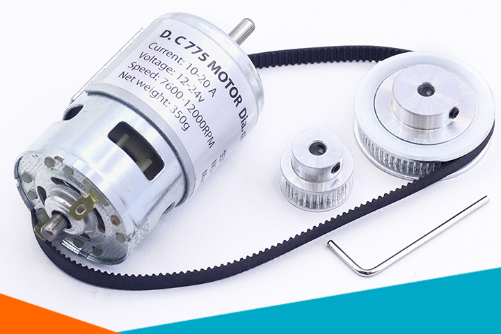 Combo Động Cơ 775 Trục Tròn Đơn 288W và Bộ Truyền Động