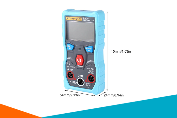 Kích Thước Đồng Hồ Đo Vạn Năng Tự Động ZOYI  ZT-S3