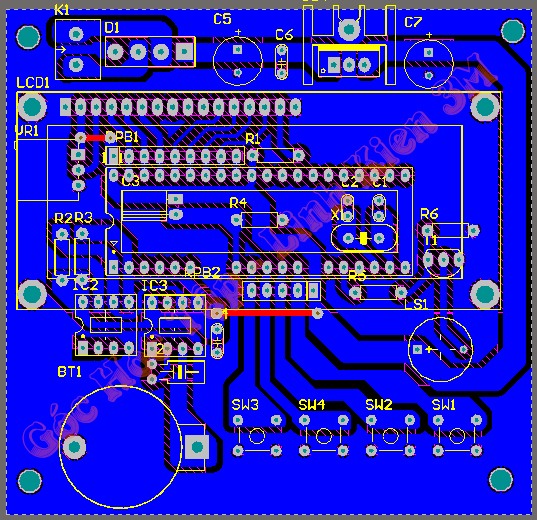 mạch in Mạch thông báo tiết học dùng vi điều khiển 89S52