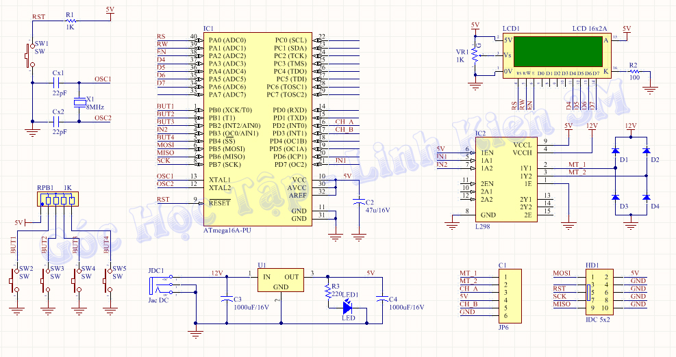 nguyên lí Mạch đo tốc độ động cơ Encoder hiển thị lên LCD1602