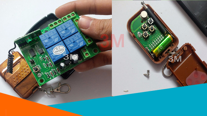 Bên Trong Bộ học lệnh 4 kênh 12V RF315Mhz