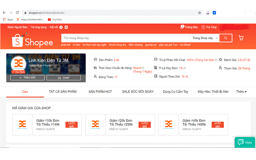shopee linh kien dien tu 3m