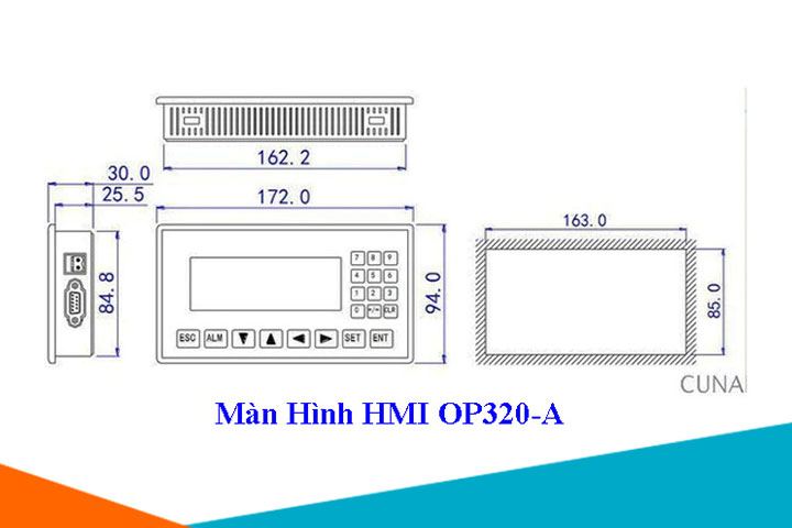 Kích thước Màn Hình HMI OP320-A V8.0