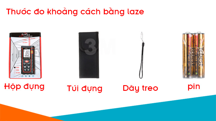 Full dụng cụ của bộ thước đo khoảng cách