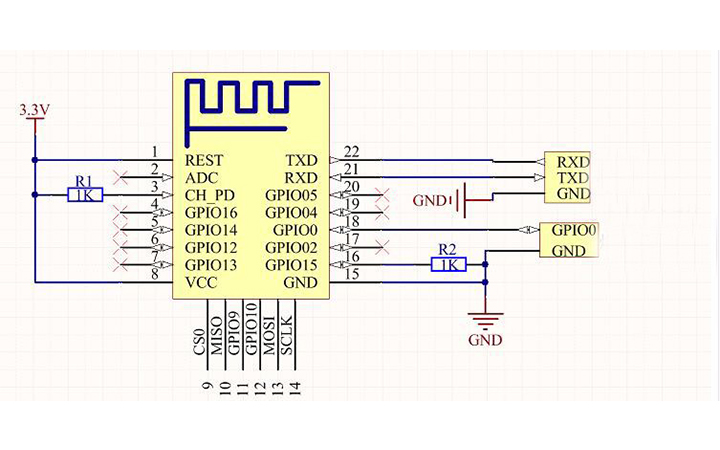 Sơ Đồ MODULE WIFI ESP8266-12F