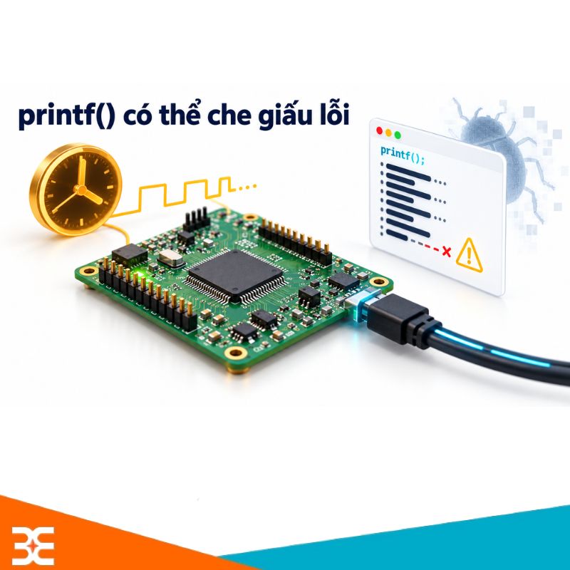 Vì sao printf() có thể gây khó khăn khi debug vi điều khiển?
