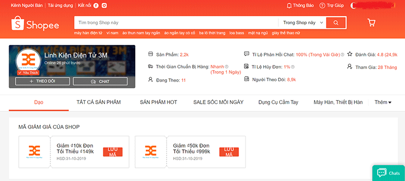 shopee linh kiện điện tử 3m