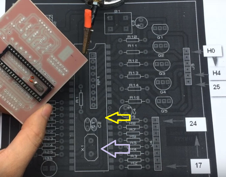 Sơ đồ lắp các tụ vào mạch