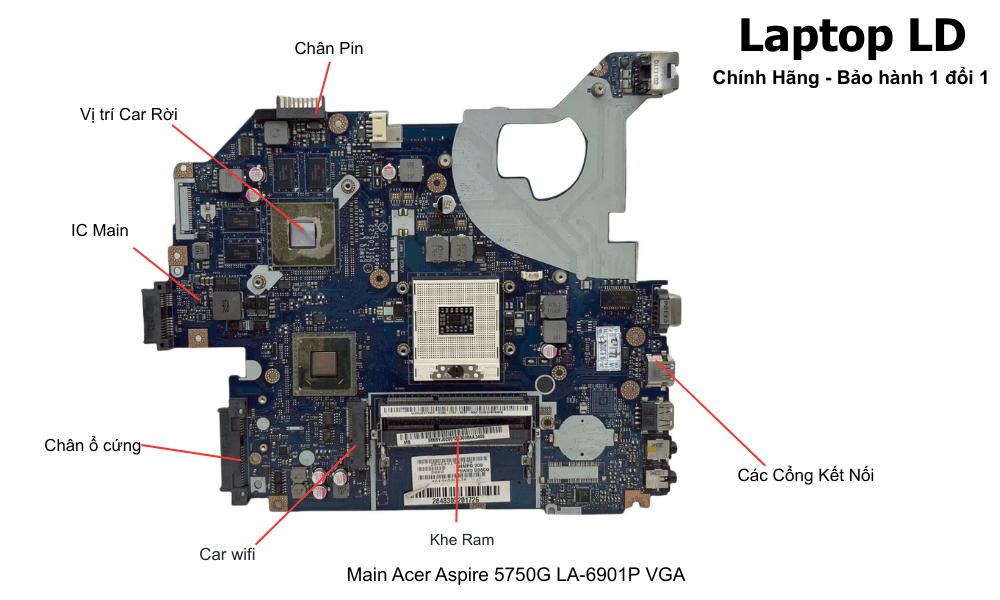 Main laptop Acer Aspire 5750G LA-6901P VGA chính hãng