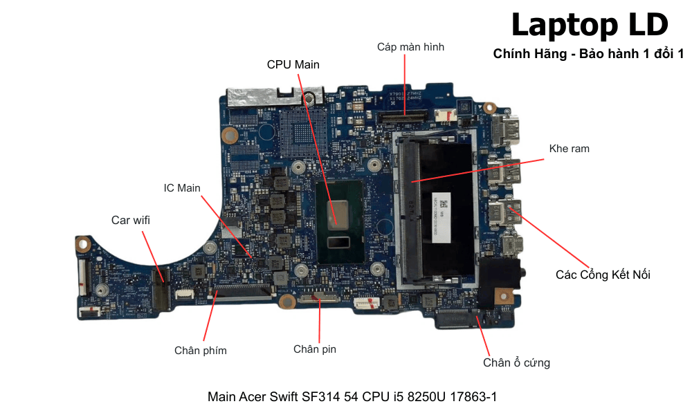 Main laptop Acer Swift SF314-54 i5-8250U chính hãng