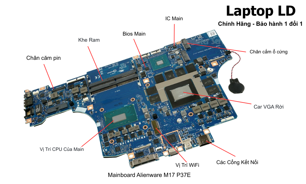Main laptop Alienware M17 P37E i7-8750H RTX 2070 chính hãng