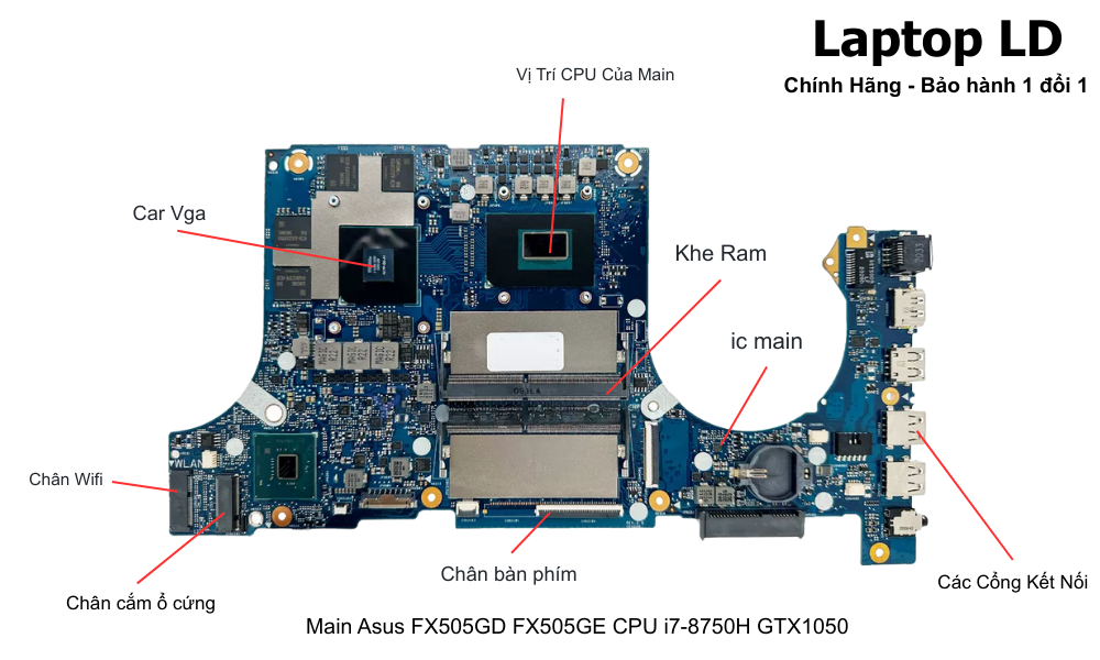 Main laptop Asus FX505GD/FX505GE i7-8750H GTX1050 chính hãng
