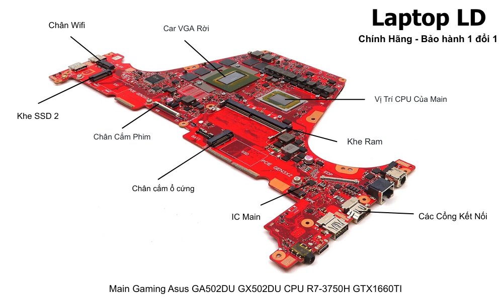 Main laptop Asus GA502DU/GX502DU R7-3750H GTX1660Ti chính hãng