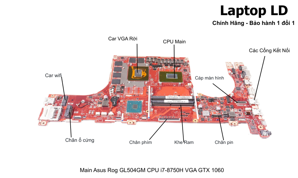 Main laptop Asus ROG GL504GM i7-8750H GTX 1060 chính hãng