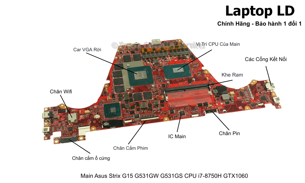 Main laptop Asus ROG Strix G15 i7-8750H GTX 1060 chính hãng