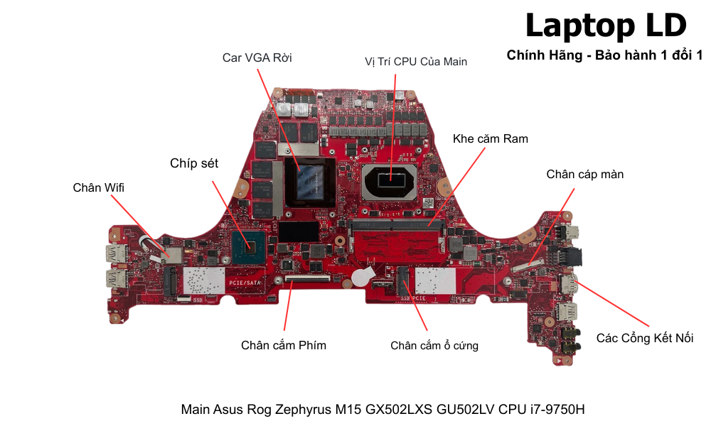 Main laptop Asus ROG Zephyrus M15 i7-9750H chính hãng