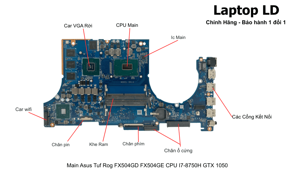 Main laptop Asus TUF FX504GD/FX504GE i7-8750H GTX 1050 chính hãng