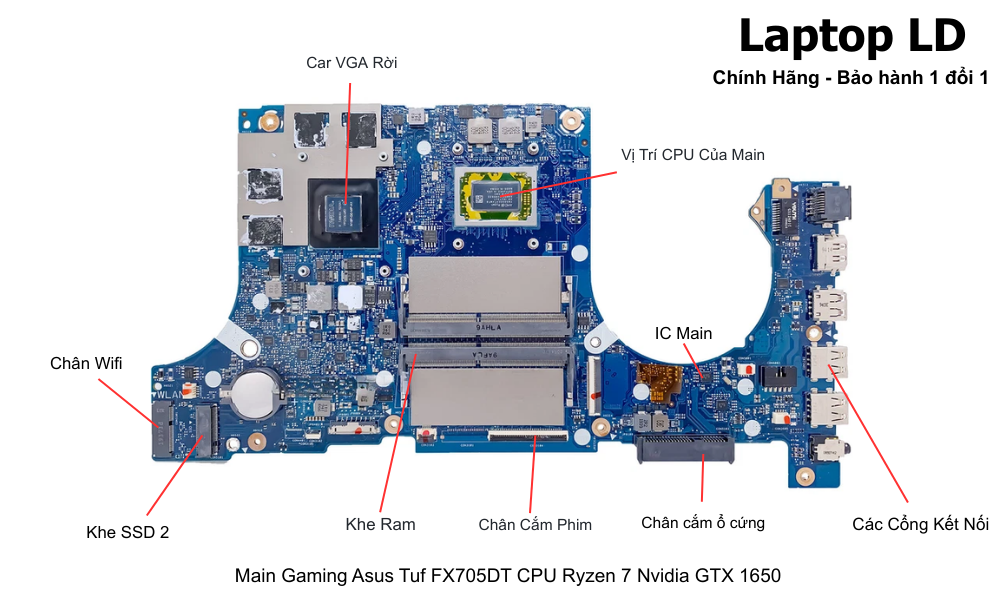 Main laptop Asus TUF FX705DT Ryzen 7 GTX 1650 chính hãng